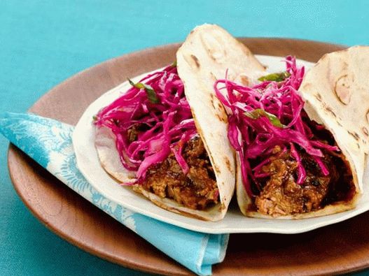 Tacos with Braised Beef and Red Cabbage
