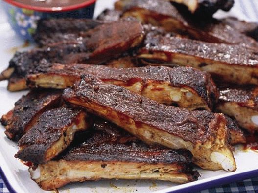 Grilled pork ribs barbecue