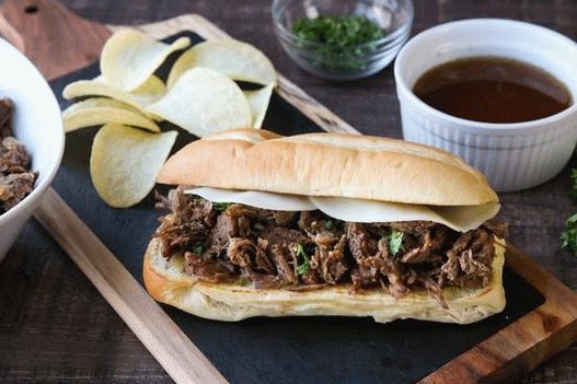 French beef and broth sandwich