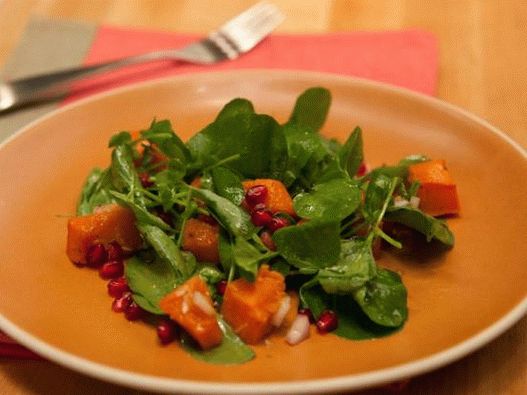 Nutmeg pumpkin salad with champagne vinegar dressing