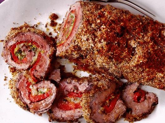 Horseradish breaded beef roll