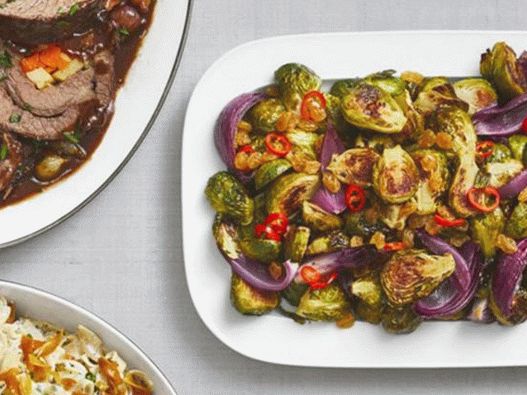 Brussels sprouts in sweet and sour sauce