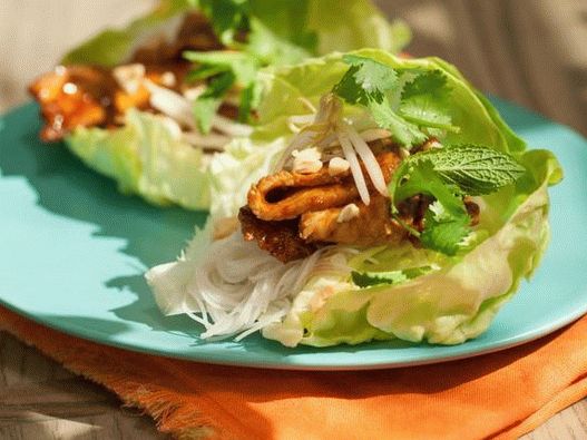 Photo of the dish - Asian pork in salad bowls