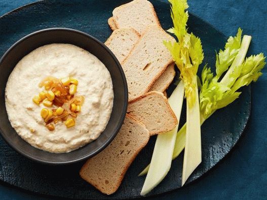 Creamy dip sauce with corn