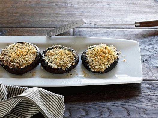 Stuffed mushroom caps baked in the oven