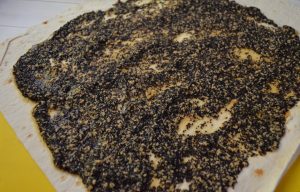 Poppy seed roll in pita bread