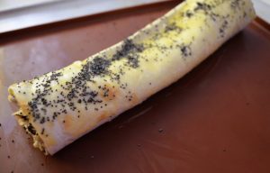 Poppy seed roll in pita bread