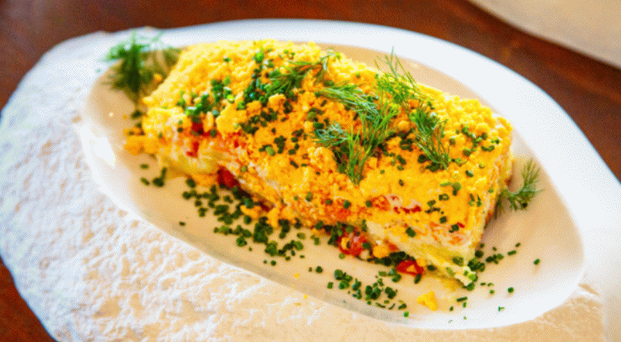 Mimosa with sockeye salmon