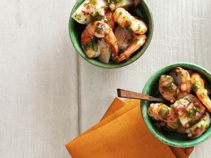 Photo Scallops and shrimp sea cocktail