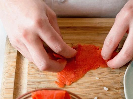 Cut smoked salmon