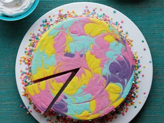Photo Marble Cheesecake in the style of a Thai end-dai