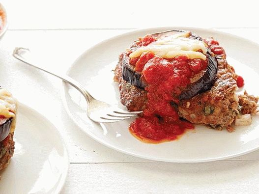 Photo Meat casserole with eggplant and cheese