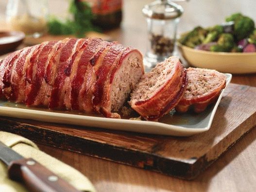 Photo of Bacon Wrapped Meat Bread with Pork