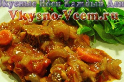 meat in a slow cooker in apple juice