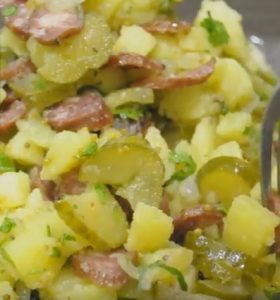 German potato salad with hunting sausages - 6