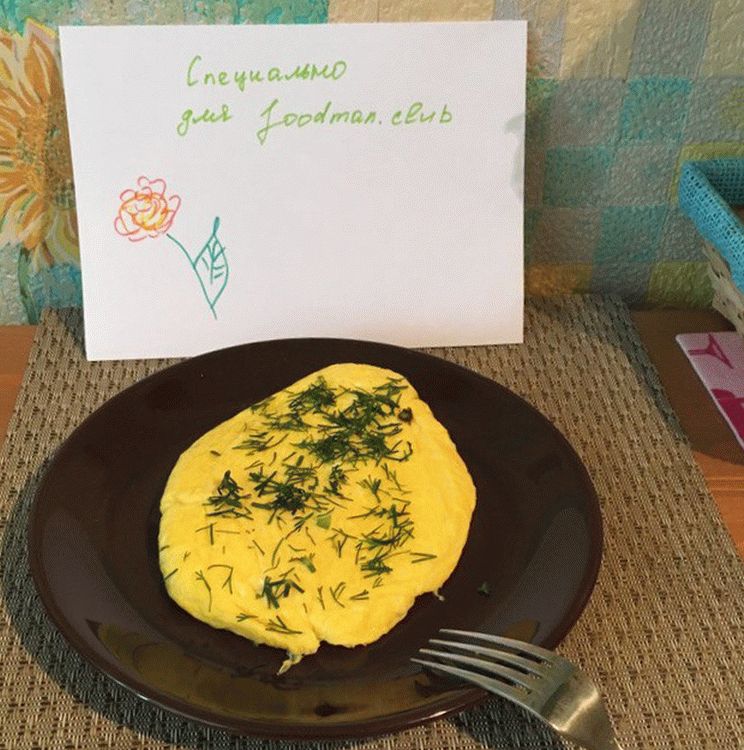 Delicate omelet for breakfast