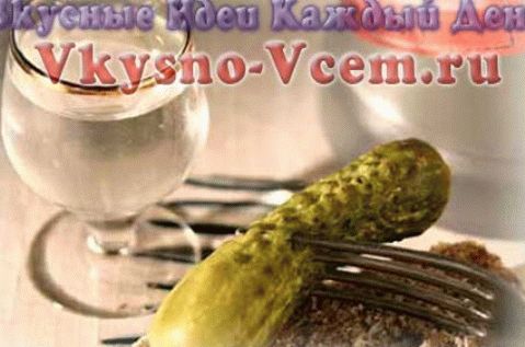 Pickled cucumbers on vodka