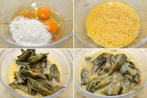 Omelet with artichokes