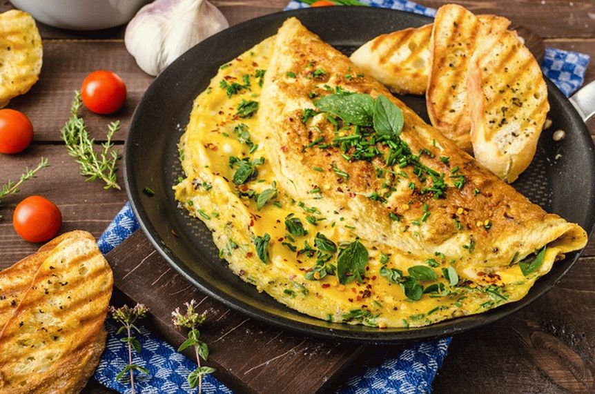 Omelet with flour and garlic