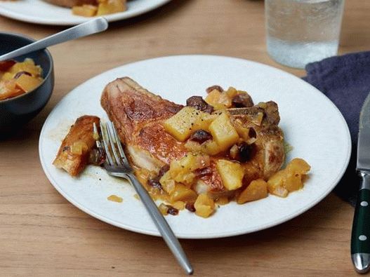 Dish Photography - Pork Steaks with Pear Chutney