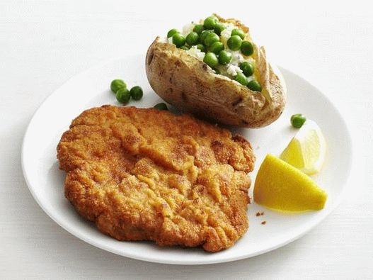 Photo of the dish - Pork schnitzel with baked potatoes