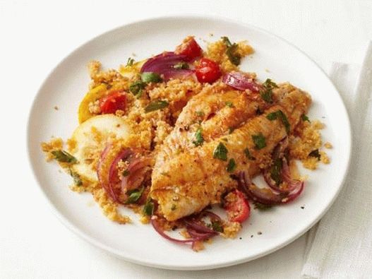 Photo of the dish - Couscous and catfish fillet baked in foil