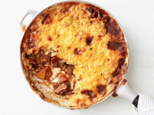 Photo of the dish - Corn casserole with pumpkin and beef in a slow cooker