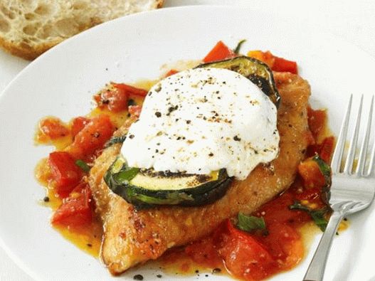 Photo of the dish - Eggplant with turkey stewed in wine