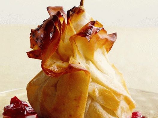 Photo of the dish - Pears with nut and chocolate filling in bags