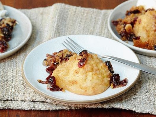 Dish Photography - Pear Cobbler with Cranberry Shtreisel