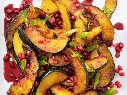 Photo of the dish - Baked pumpkin in pomegranate glaze