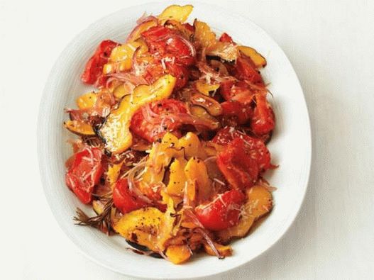 Photo of the dish - Baked pumpkin with tomatoes
