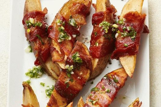 Photo of the dish - Potato wrapped in bacon in a honey glaze