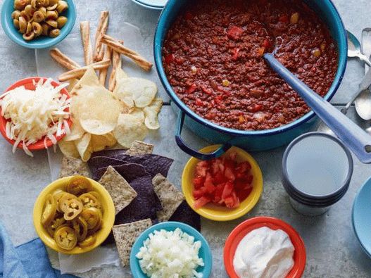 Photo Autumn turkey chili meat sauce