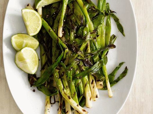 Green onion with grilled lime juice