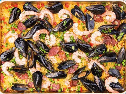 Photo of Paella grilled in a pan