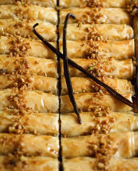 Photo of Baklava in the form of rolls