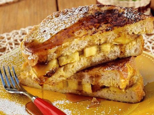 Photo of French toast panini with grilled bananas