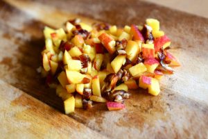 Parfait with peaches