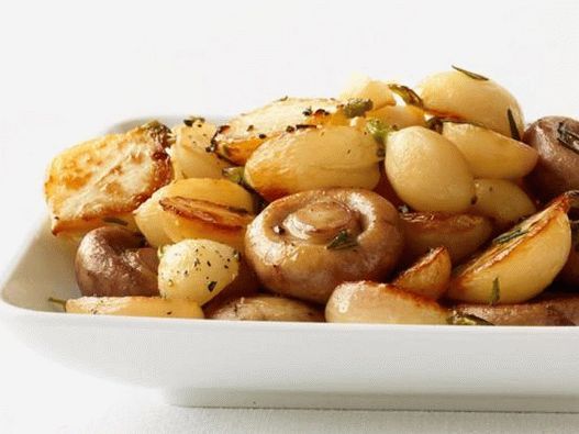 Photo Baked Turnip with Mushrooms
