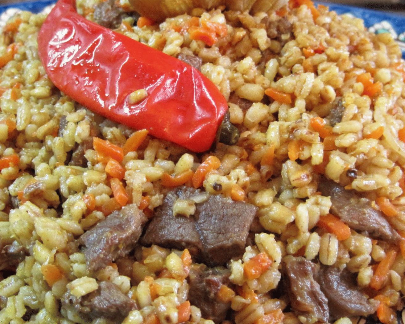 Barley porridge with meat
