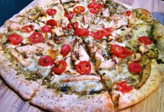 Photo Greek pizza with chicken