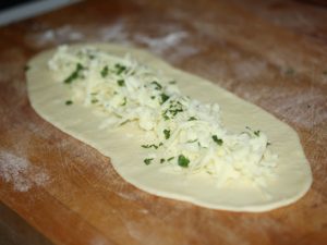 Pide with goat cheese