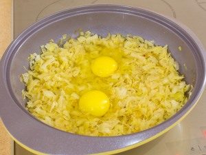 A pie with cabbage