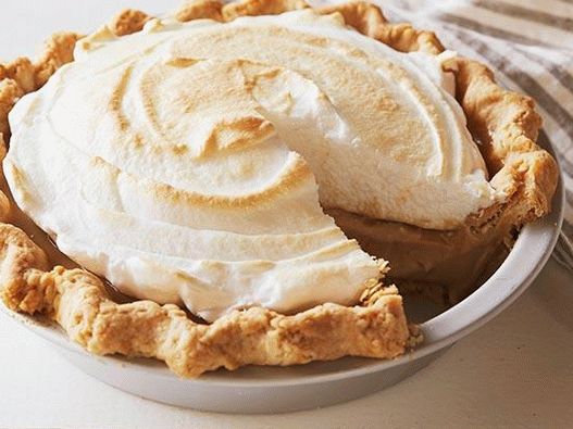 Photo Pie with caramel filling and meringue