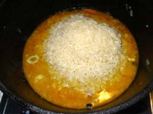 Pilaf in the pan