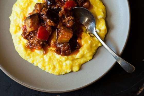 Polenta with eggplant
