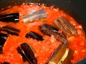 Polenta with eggplant
