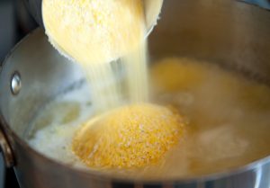 Polenta with feta cheese