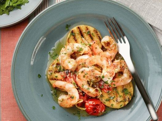 Photo of Polenta with grilled shrimps